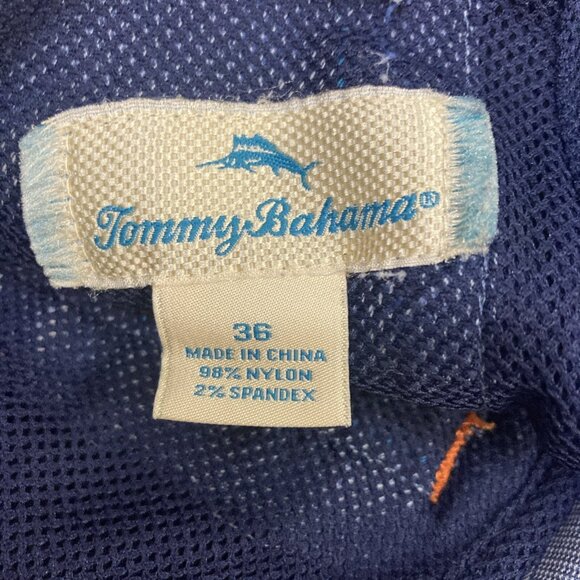 Tommy Bahama Men 36 Blue Plaid Chino Shorts - Picture 4 of 8